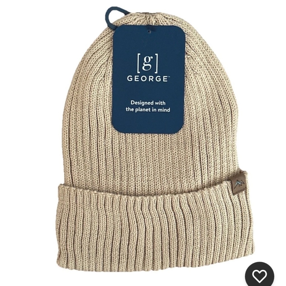 Unisex (Men's) George Rib Beanie Linen Beige NWT